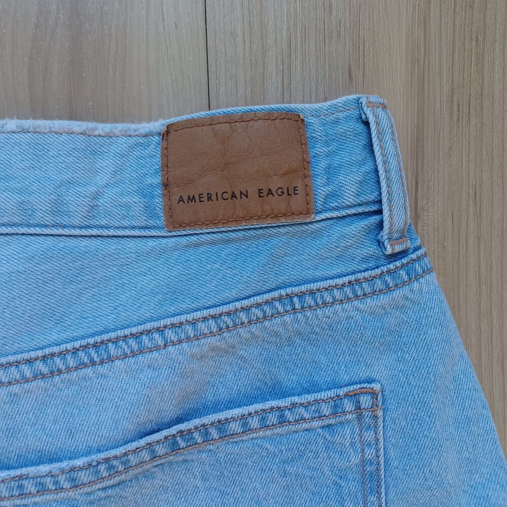 AE Dreamy Drape Highest Rise Baggy Shorts Light Wash 4 - Picture 12 of 15